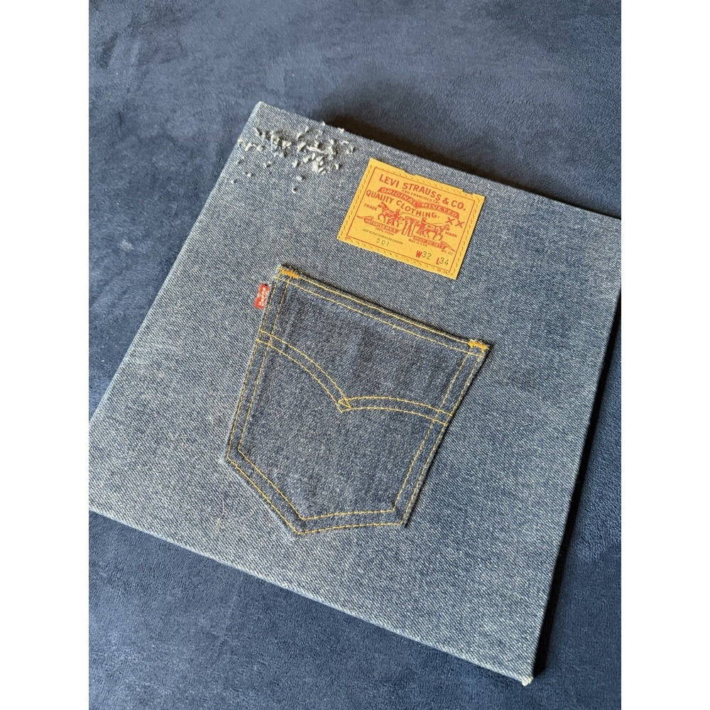 Vintage Levis 501 Denim Clipboard Binder Folder Jeans USA MADE Blue
